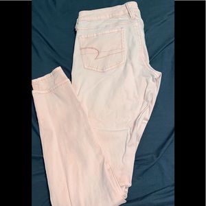 Coral skinny American eagle jeans